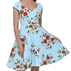 Gamiss retro shirtdress sweetheart neckline